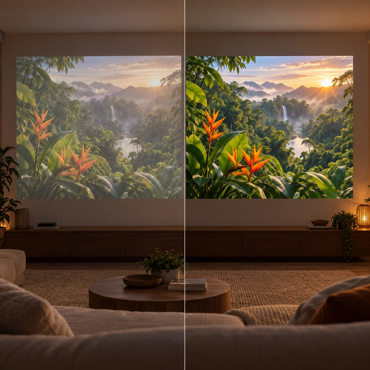 Beamer Panorama – 900 ANSI-Lumen, Full HD 1080p, Android TV 11, Autofokus und 200°-Standfuß