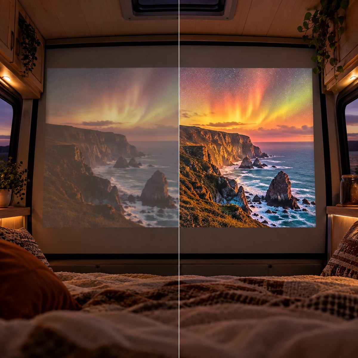 Mini-Beamer Projektorland Vista – 260 ANSI-Lumen, HD 720p, Autofokus und Android 11