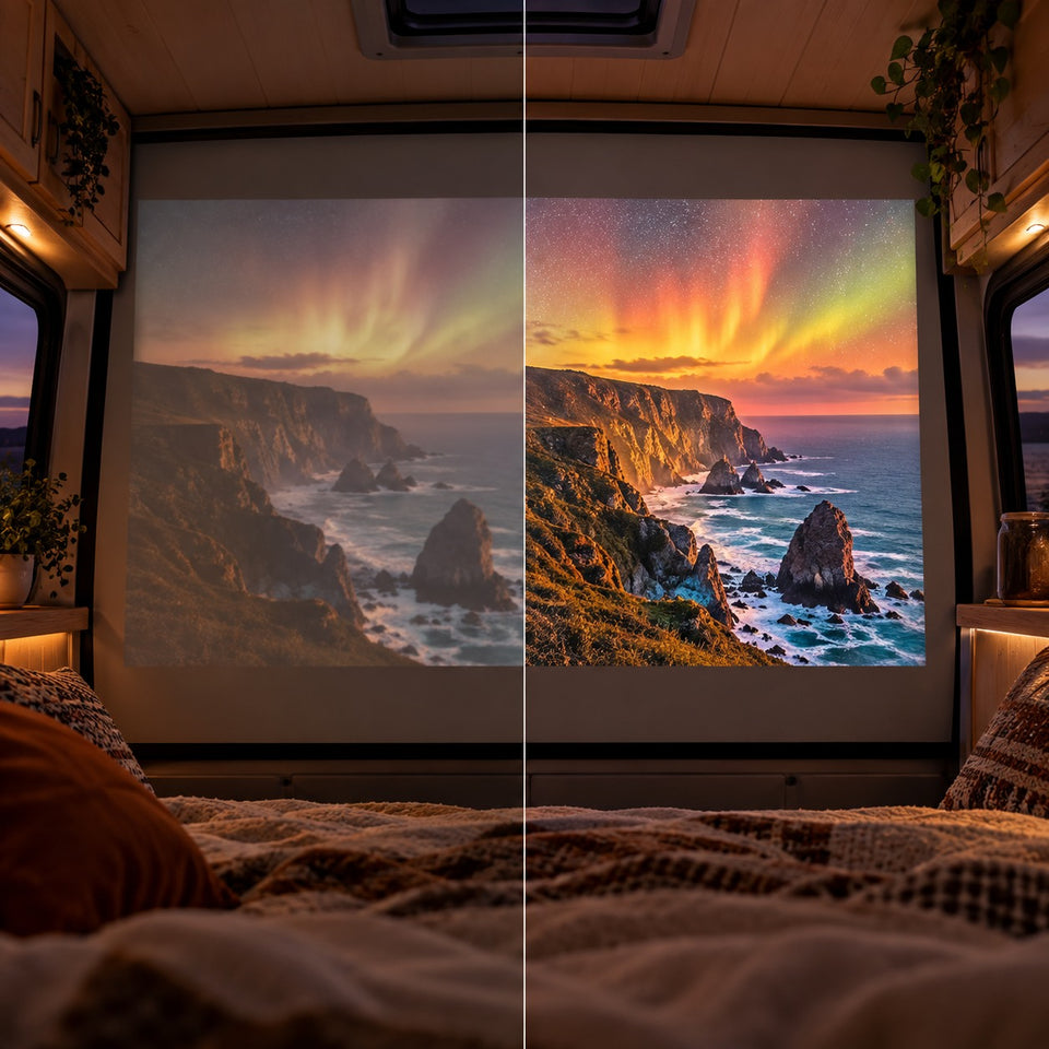 Mini-Beamer Projektorland Vista – 260 ANSI-Lumen, HD 720p, Autofokus und Android 11