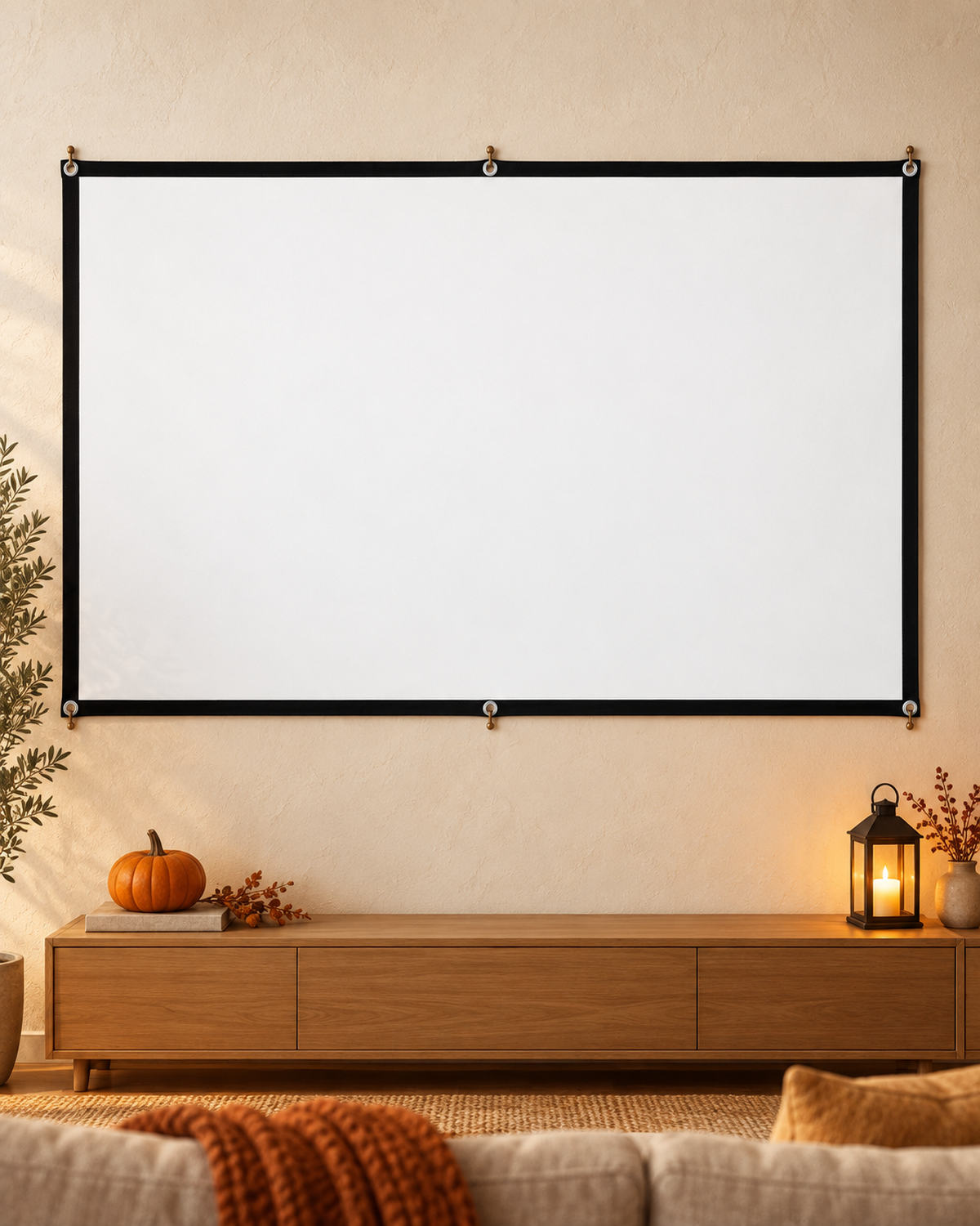 Leinwand in einer warmen Herbstumgebung