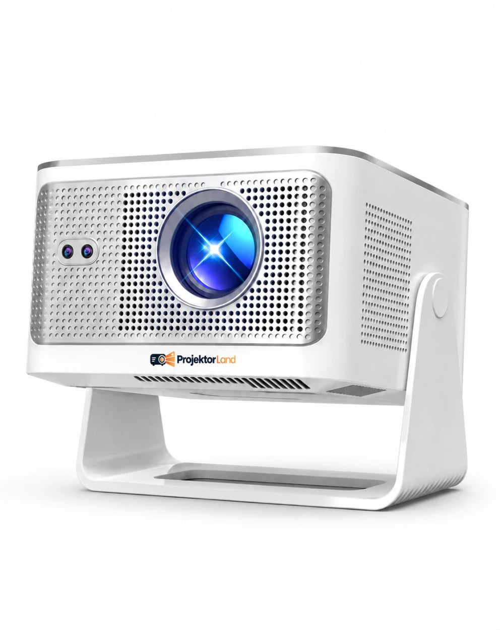 Projektorland Horizon Max — vue du vidéoprojecteur avec logo, format portrait 4:5