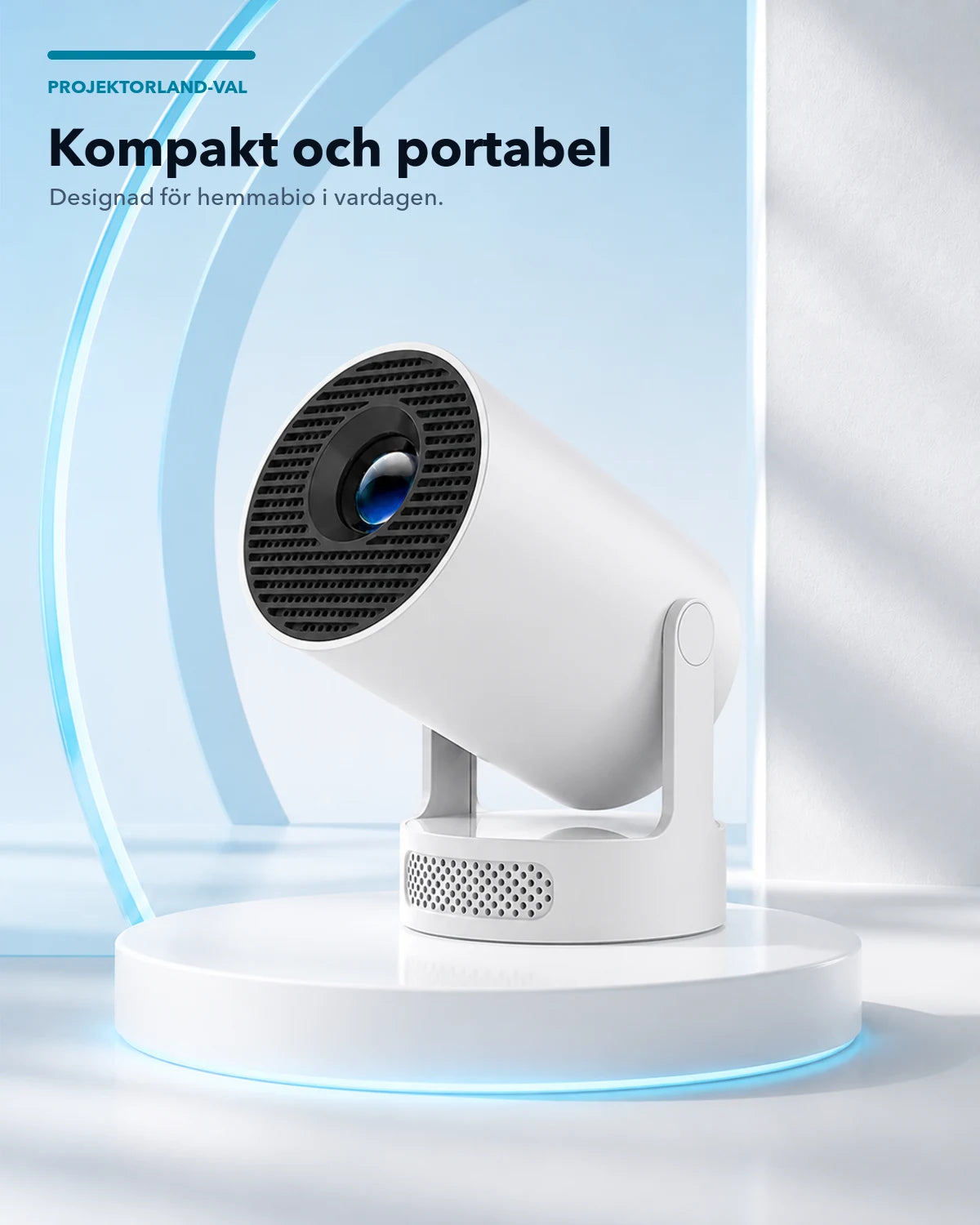 Vit portabel miniprojektor från Projektorland